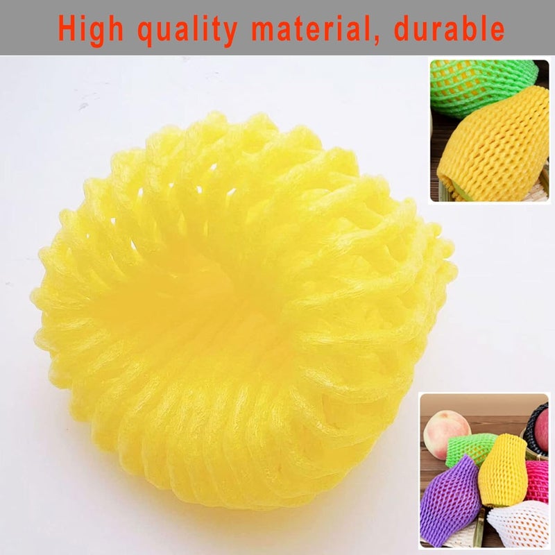 HanyHere 50 Pieces Fruit Protection Bags Foam Mesh Keep Safe Mesh Sleeves for Large Supermarkets, Fruit Shops (Yellow-10x6cm) - Image 3